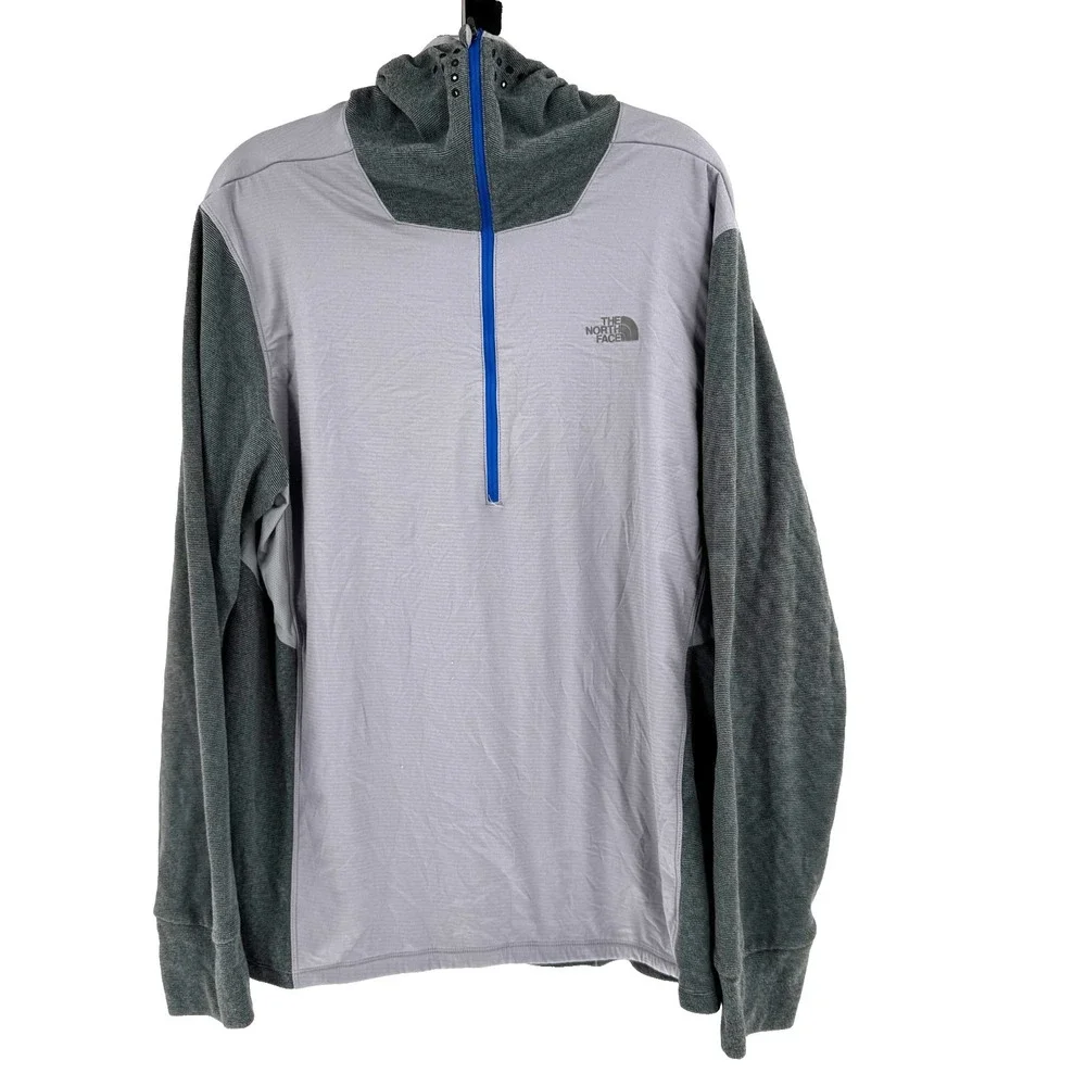 The North Face NINJA Hoodie Men's XL Gray‎ Color Block Polartec Pullover Active